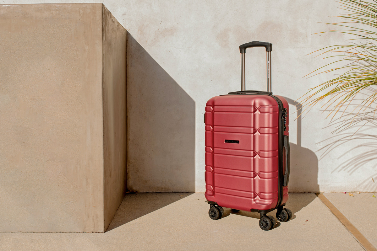 A red suitcase